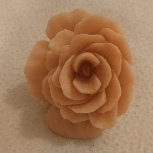 Large bijoux pink flower gold ring vintage - Picture 1 of 6